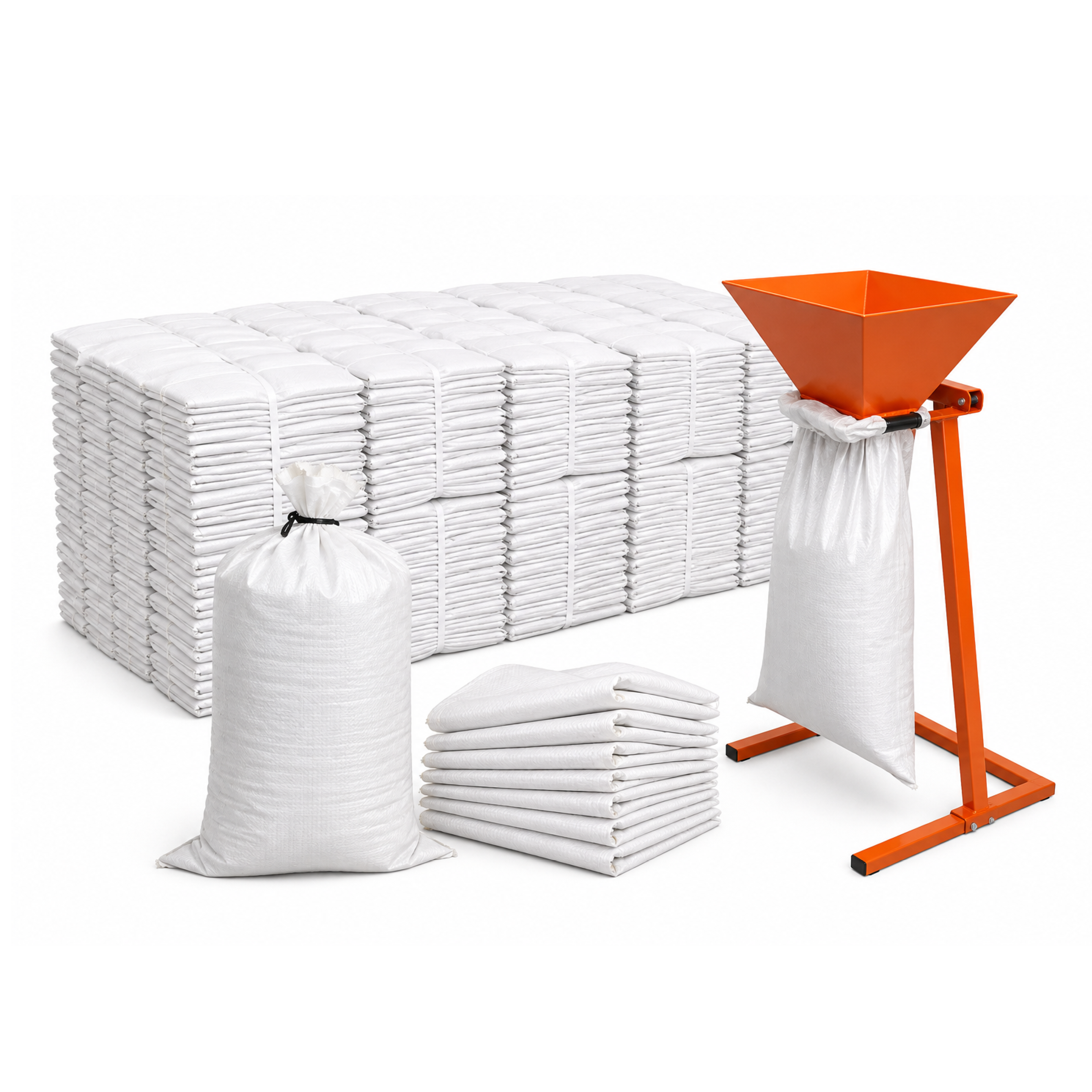 Sandsække inkl. sandsækkefylder | til 25 kg | Hvid | 45x80 cm  | 1000 stk.