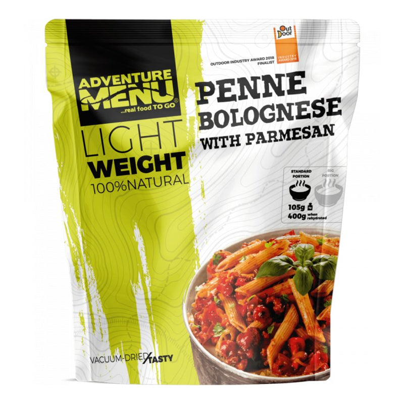 Adventure Menu | Penne Bolognese med Parmesan | Big Portion 158g