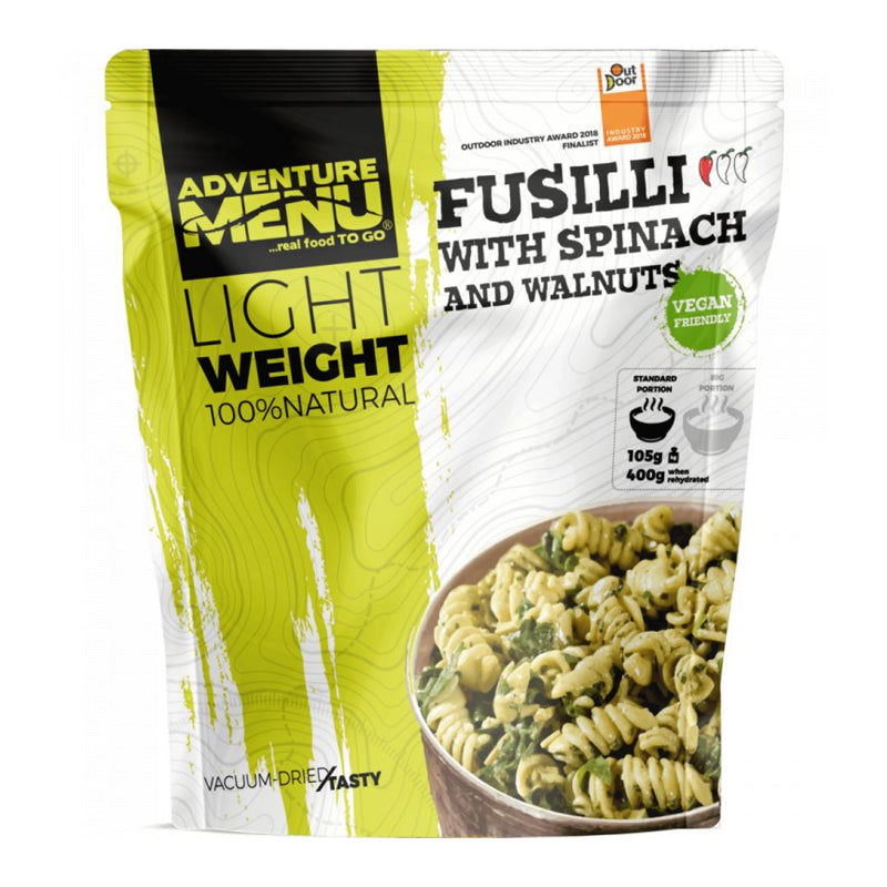 Adventure Menu | Fusilli med Spinat og Valnødder | Big Portion 158g
