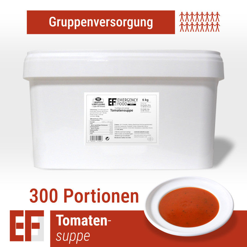 Frysetørret mad | Tomatsuppe | 300 portioner | Convar Emergency Food | 6000 g