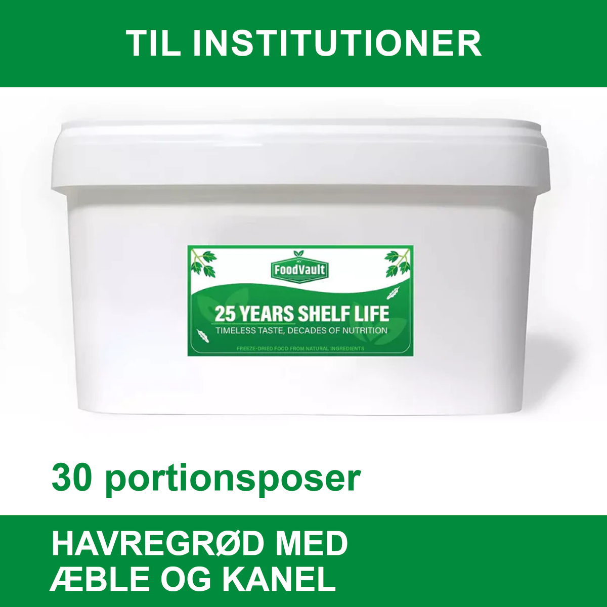 Frysetørret mad | Havregrød med æble & kanel | 30 portionsposer | FoodVault | 3000g