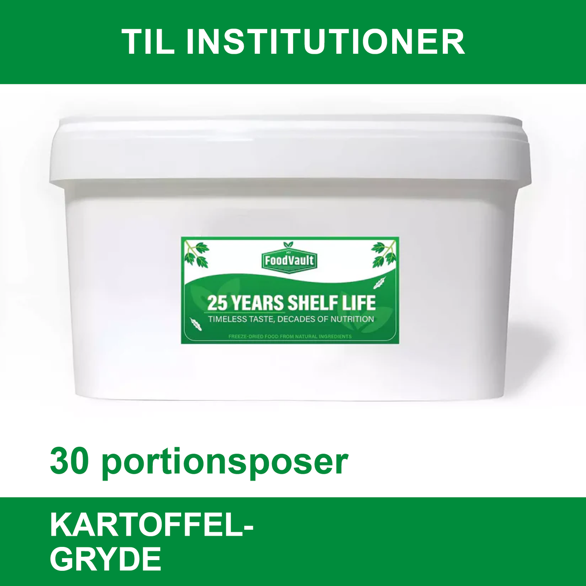 Frysetørret mad | Kartoffelgryde | 30 portionsposer | FoodVault | 3000g
