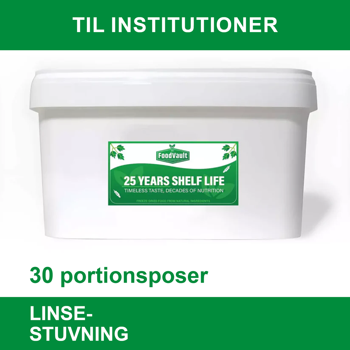 Frysetørret mad | Linsestuvning | 30 portionsposer | FoodVault | 3000 g