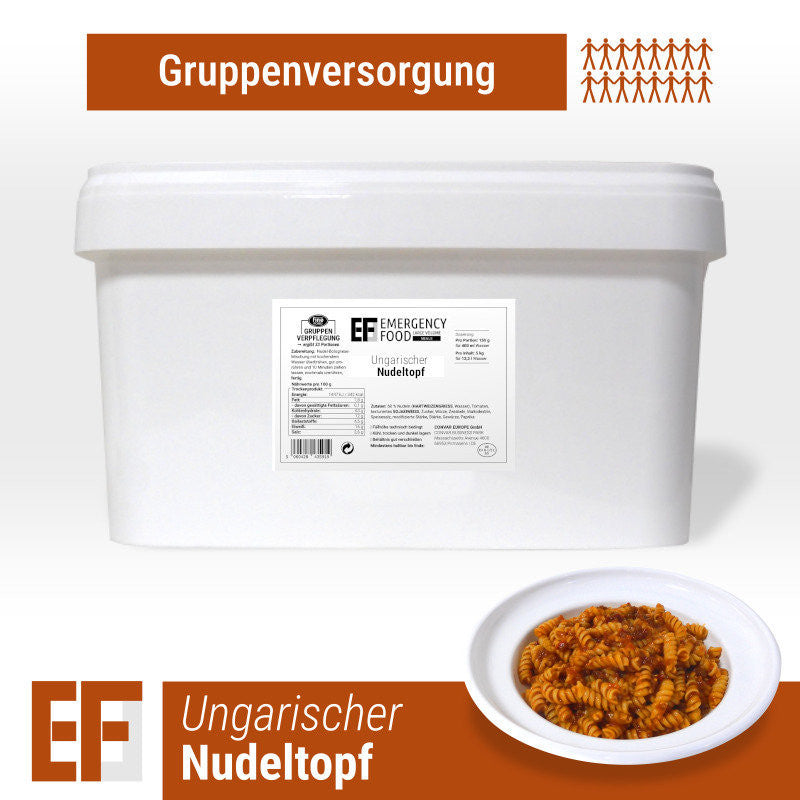 Frysetørret mad | Ungarsk gryde med oksekød og nudler | 25-40 portioner | Convar Emergency Food | 3750 g