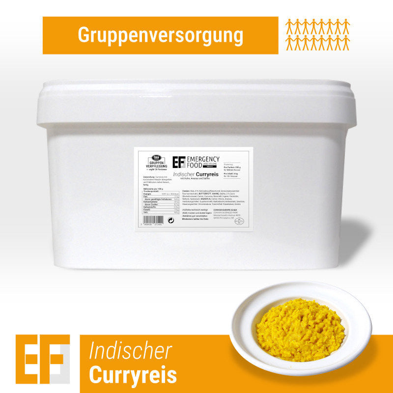 Frysetørret mad | Indisk kylling i karry | 35-50 portioner | Convar Emergency Food | 5000 g