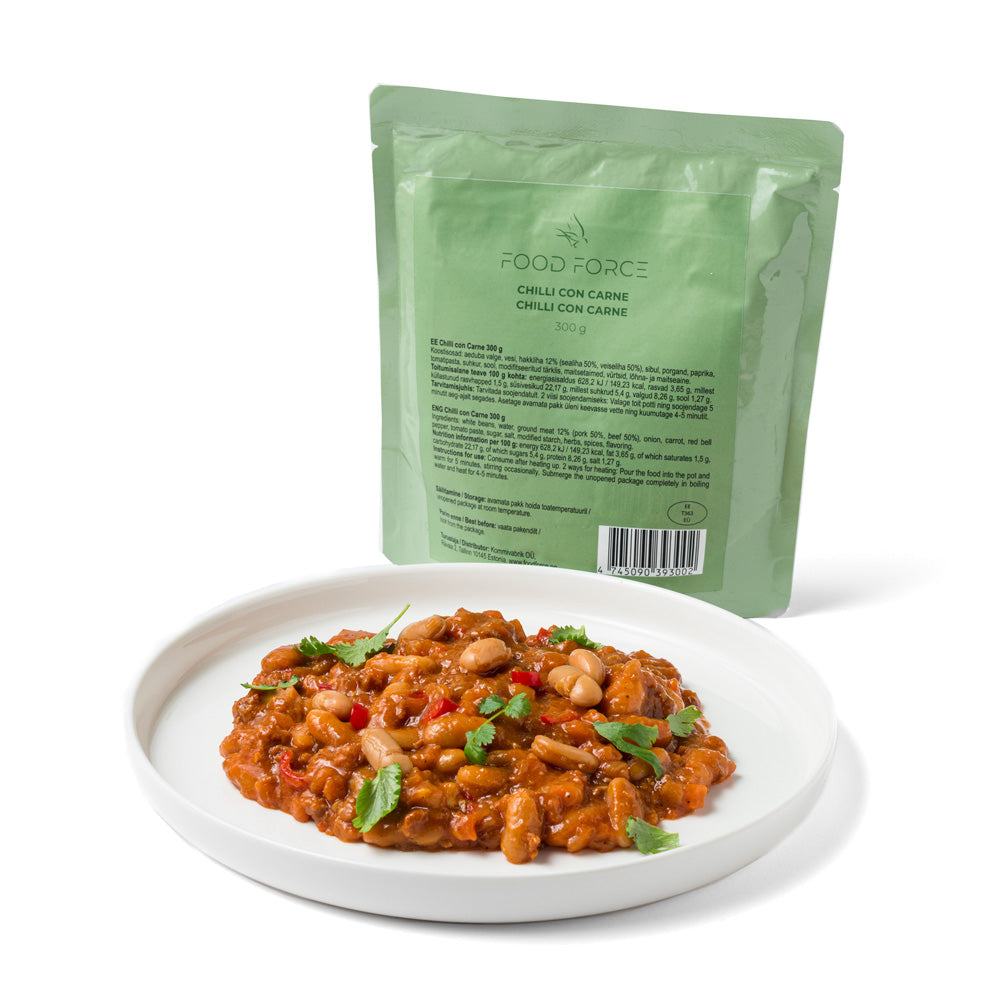 Frysetørret mad | Chili con Carne | Stor portion | Food Force | 300g
