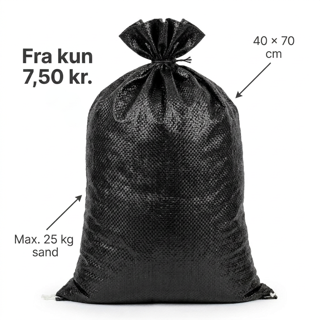 Sandsæk UV-BESTANDIG | 25kg | Sort | 40x70 cm