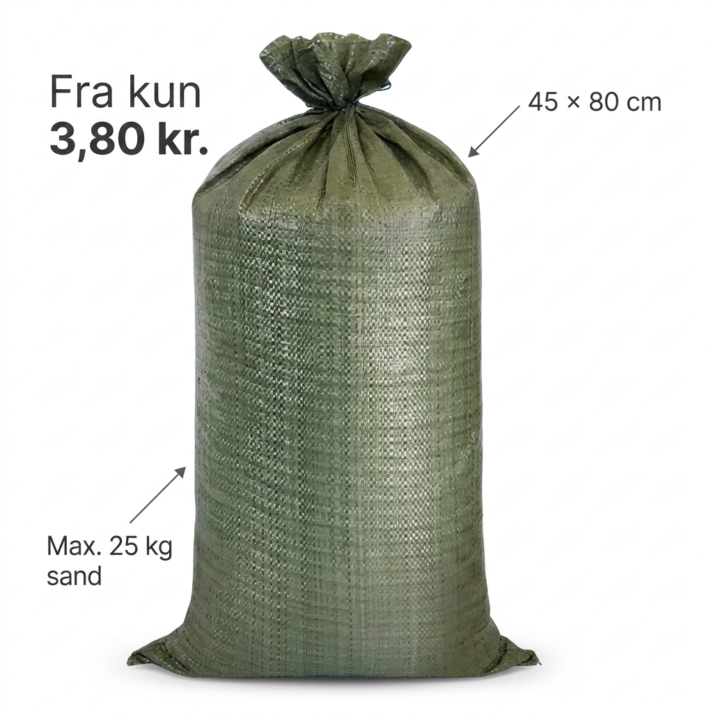 Sandsæk | 25kg | Grøn | 45x80 cm