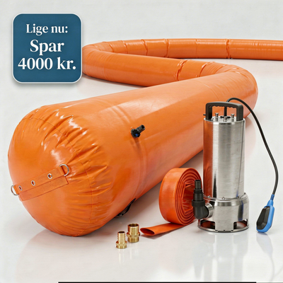 Komplet sommerhus oversvømmelsespakke | 50 meter tube og pumpekit