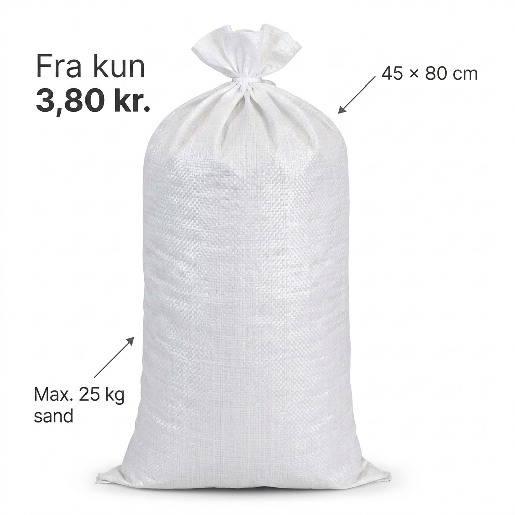 Sandsæk | 25kg | Hvid | 45x80 cm