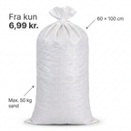 Sandsæk | 50kg | Hvid | 60x100 cm