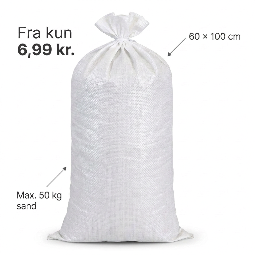 Sandsæk | 50kg | Hvid | 60x100 cm