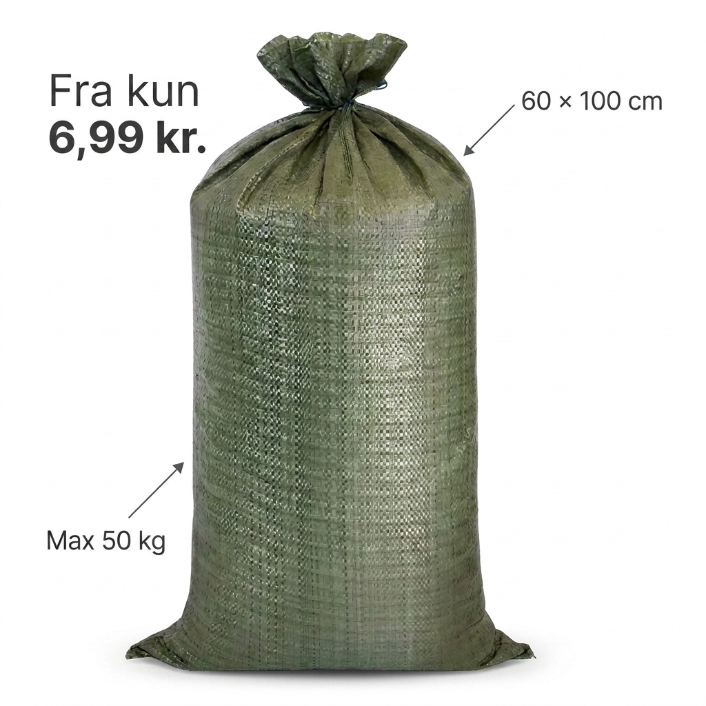 Sandsæk | 50kg | Grøn | 60x100 cm