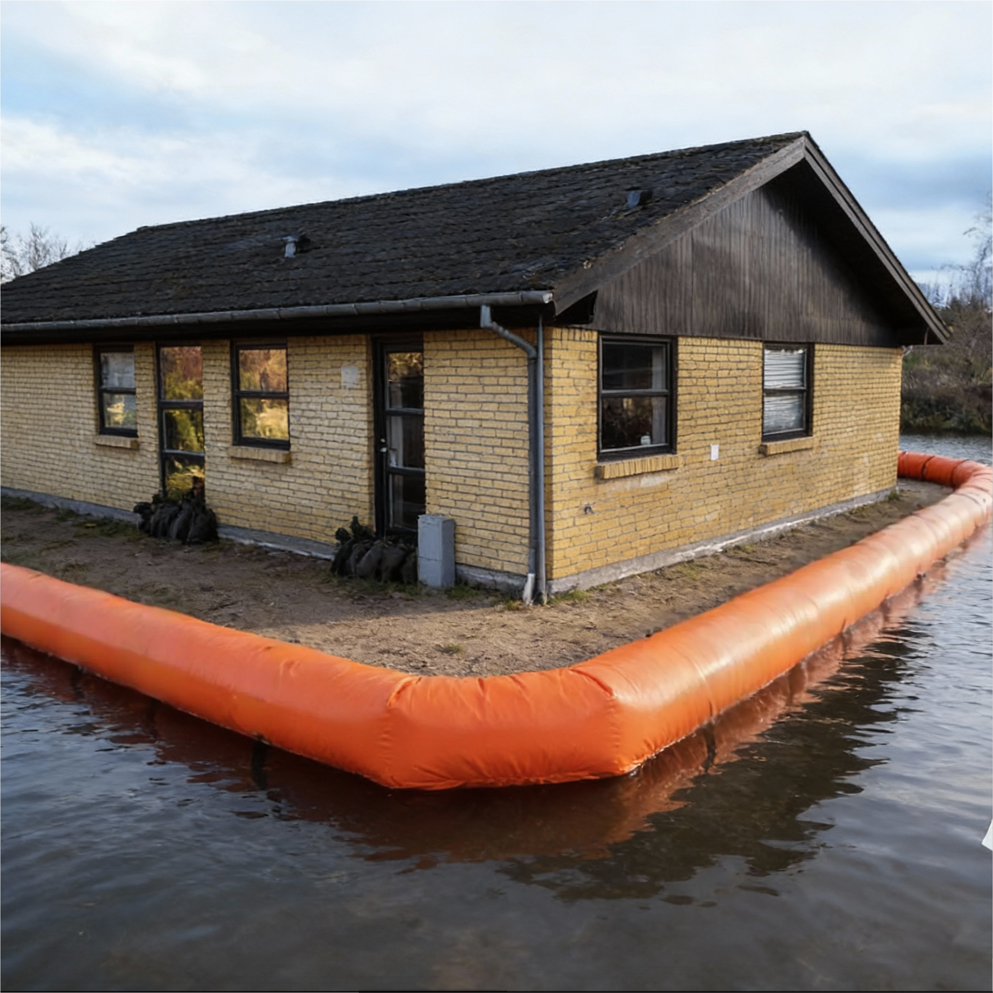 Oversvømmelsesbarriere (Rund) H:30cm, Længde: 3-50m